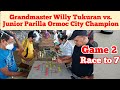 GM Willy Tukuran vs Junior Parilla Ormoc City Champion Yr. 1990-2000 & 2018-2019 -Game 2 (Race to 7)