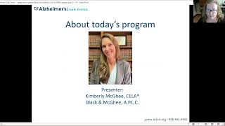 Legal and Financial Basics with Kimberly McGhee (2024) - Alzheimer's San Diego webinar