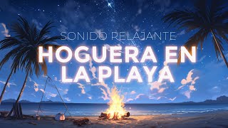 😴 Sonidos relajantes de mar y fuego de hoguera en la playa para dormir screenshot 2