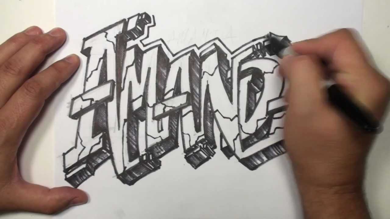 Graffiti Speed Drawing Name Art AMANDA MAT YouTube