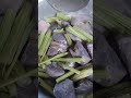 Taro root with moringa pods short  vegetables