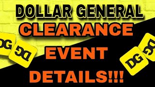 DOLLAR GENERAL CLEARANCE EVENT INFORMATION!!!
