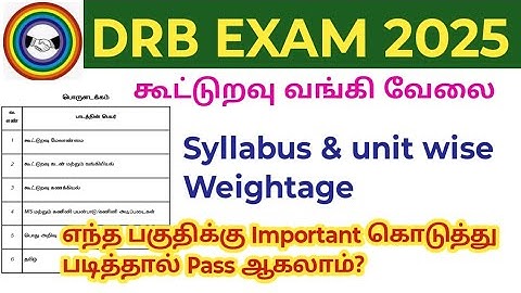 TN DRB Co operative Bank assistant syllabus 2025/how to prepare/previous year question analysis 
