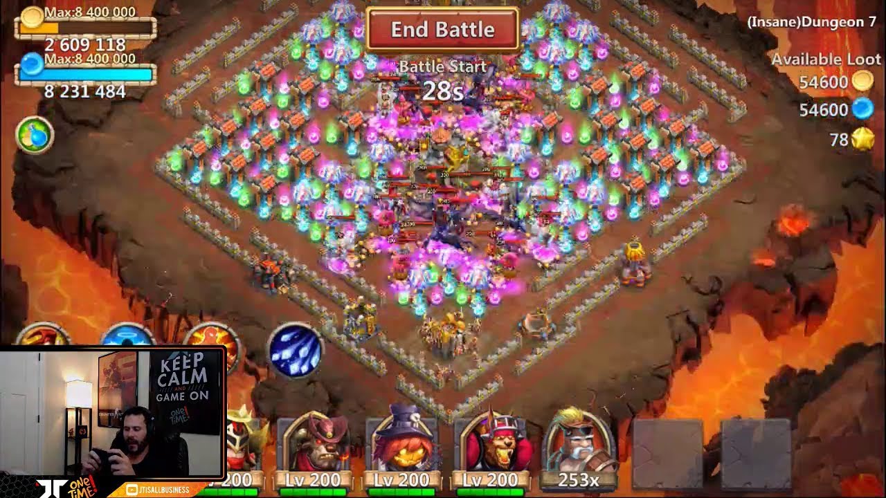 INSANE Dungeon 7-5 With 12/12 Heroes Spirit Mage Castle Clash - YouTube