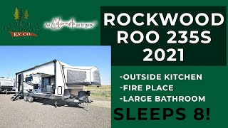 New Rockwood Roo 235S: Sleeps 8, hybrid RV, outside kitchen, lightweight travel trailer in Colorado