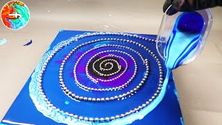 Acrylic pouring whirlpool with chain  Chain pull technique  fluidcomet