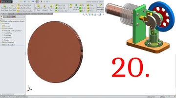 SolidWorks Tutorial | Stirling Engine | 20.Heat Exchange Piston Head