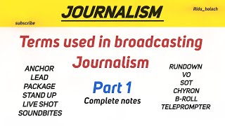 Terms Used in Broadcasting Journalism | Part 1 | Essential Broadcasting Jargon Explained