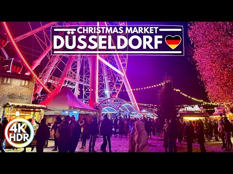 🇩🇪 Düsseldorf Germany, Beautiful Christmas Markets in December 2022🎄4K-HDR Walking Tour