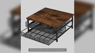 2-Tier 72-Cap Coffee Pod Organizer | Industrial Brown/Black Drawer w/ Baskets | Space-Saving K-Cup S