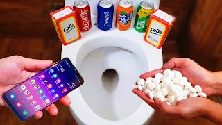 Experiments: Coca-Cola, Fanta, Sprite, Pepsi and Mantos in the toilet! underground