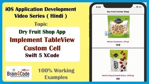 Create iOS Application to implement TableView with Custom Cell in Swift 5 XCode | Hindi | Easy Steps