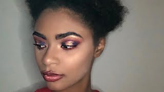 Valentine’s Day makeup look || purple and pink
