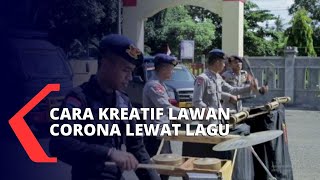 Aksi Keren Grup Perkusi Brimob Imbau Cegah Corona Dengan Ubah Lirik Lagu Opick