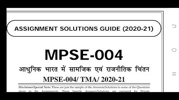 MPSE 004 Ignou Solved Assignment 2020-21