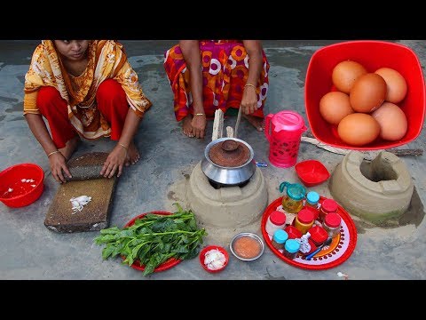 village-food-|-egg-and-puishak-curry-recipe-|-grandmother-recipes
