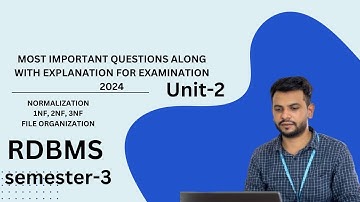 RDBMS || UNIT -2 || Most important questions from examination 2024|| | semester-3 || #ou