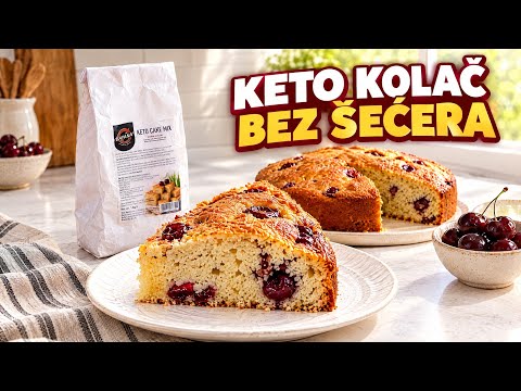 KETO KOLAČ BEZ ŠEĆERA I GLUTENA | Jedna kesa – veliki sočni kolač🤩