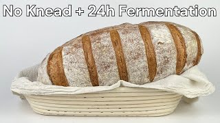 How To Make Overnight No Knead Bread 24 Hours Yeast Fermented Dough