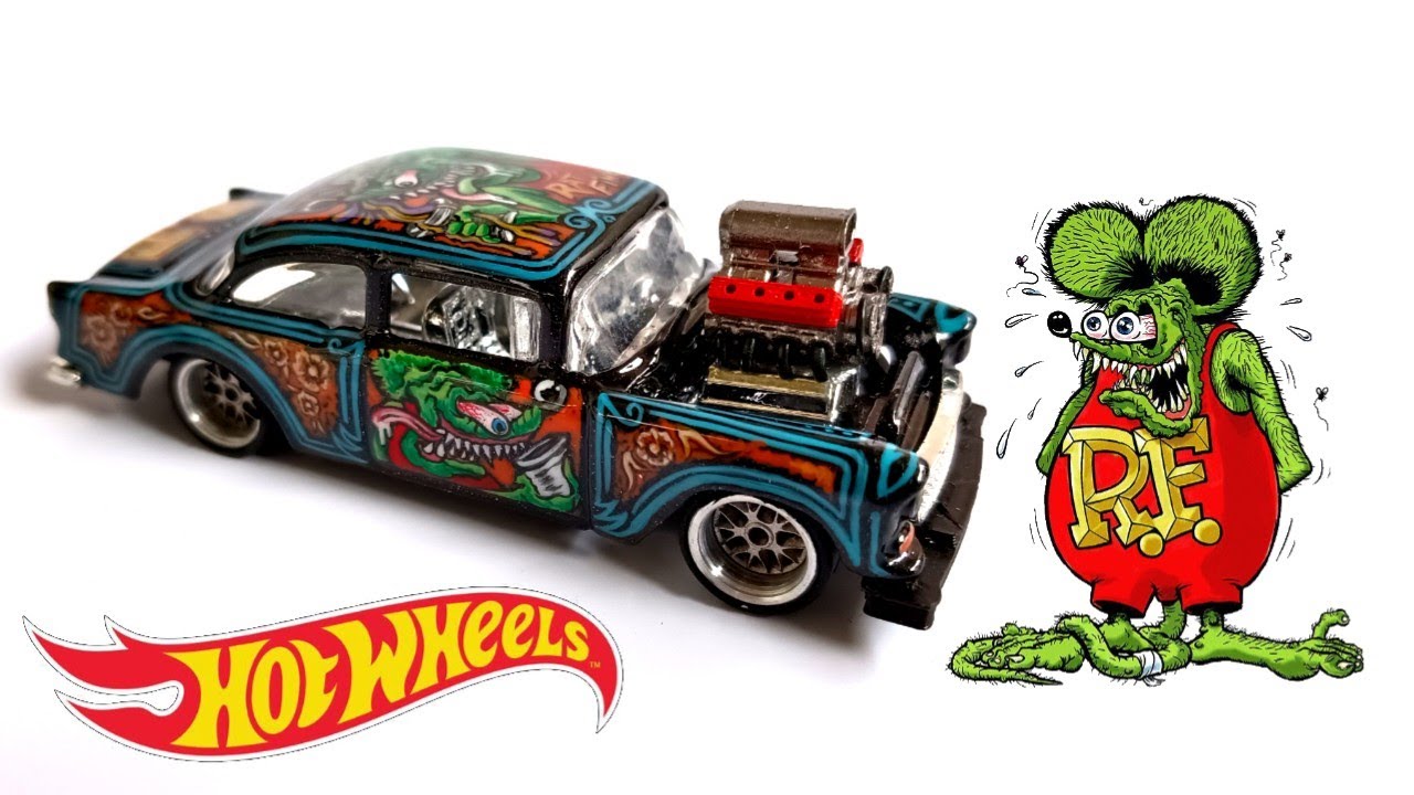 55 Chevy Bel Air Gasser Hotwheels Custom Free HandPainting Ratfink Series