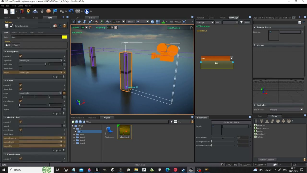 S2 Engine tutorial - How to move a Character in a Local Space