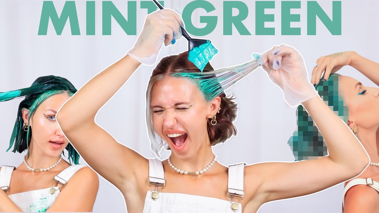 trying MINT GREEN on my bleached hair