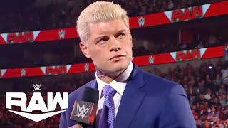 Famous Cody Rhodes Returns to WWE | WWE Raw Highlights 4/4/22 | WWE on USA Profile