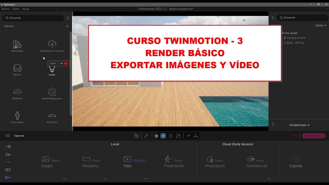 CURSO TWINMOTION 3 RENDER BASICO EXPORTAR IMAGENES Y VIDEO - YouTube