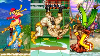 Super Street Fighter II Turbo (Arcade) - All Throw Moves & Super Combo Grabs screenshot 3