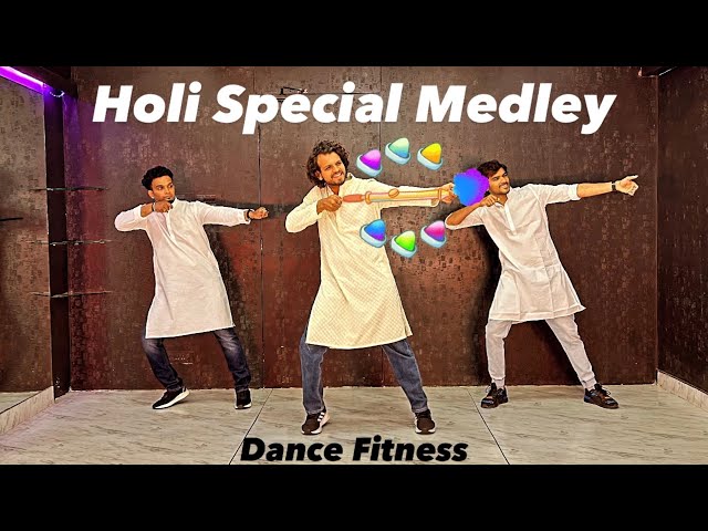 Holi Special Medley | Dance Fitness | Akshay Jain Choreography #ajdancefit #holispecial #holisong class=