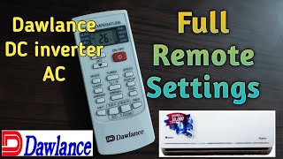 Full Remote Settings Dawlance DC inverter AC | SolutionsTube