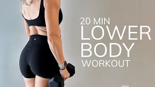 20 MIN LOWER BODY WORKOUT with weights | Home & apartment friendly workout, no repeats