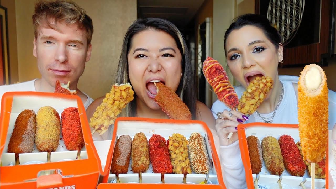 Trying Korean Corn Dogs (ALL flavors) *highly requested!!*