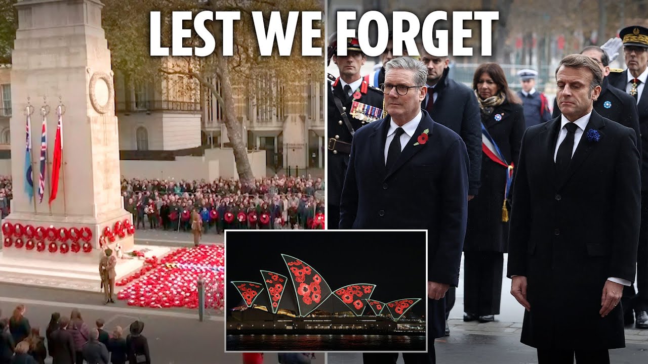 Starmer joins Macron for Armistice Day as world honours the fallen with poignant two minute silence