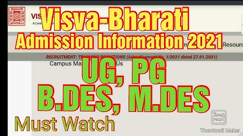 2021 B.Des, M.Des Courses and Others Visva-Bharati Admission Information Silpa Sadana