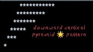 Downward vertical pyramid 🌟 pattern program (Java).