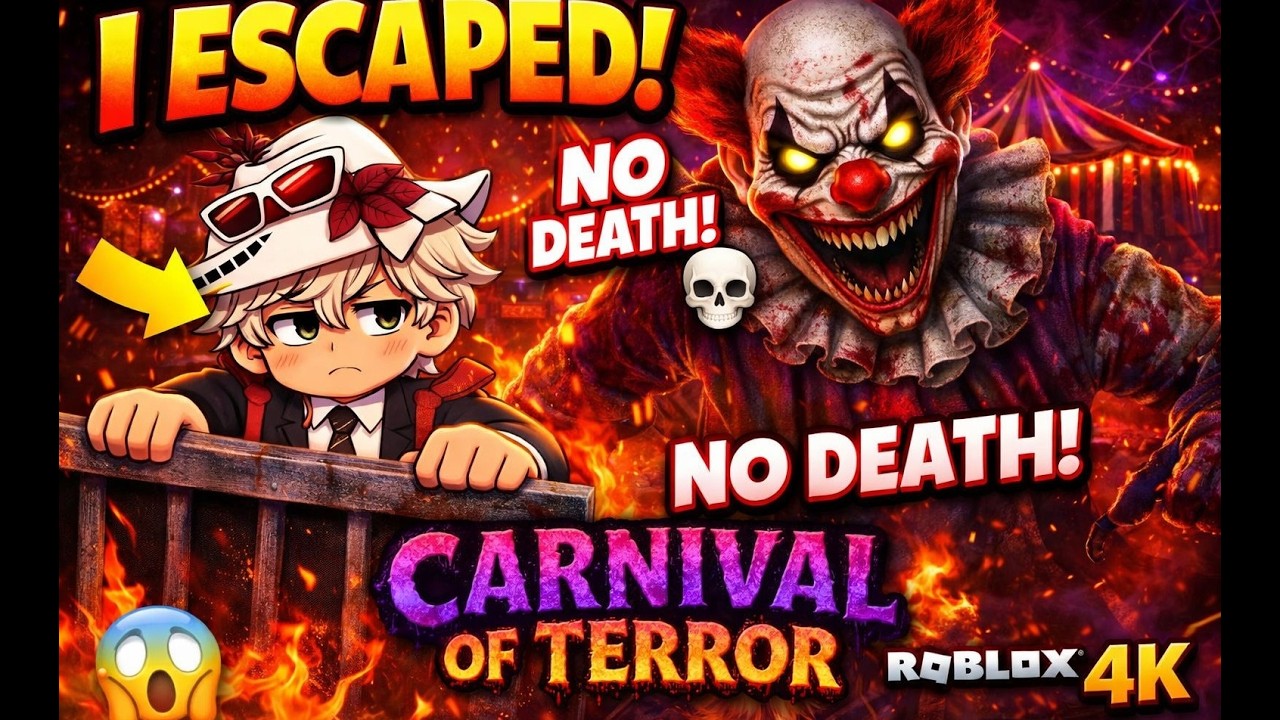 I Escaped the UPDATED Carnival of Terror… NO DEATH! 🤡😱 | Roblox Scary Obby