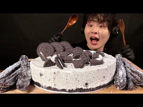 ASMR オレオチーズケーキ&チュロス大食い‼️〜ネトフリよりもオレオの話題で盛り上がるタイプ〜【咀嚼音】