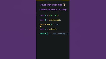 JavaScript quick tips 📜 convert an array to string