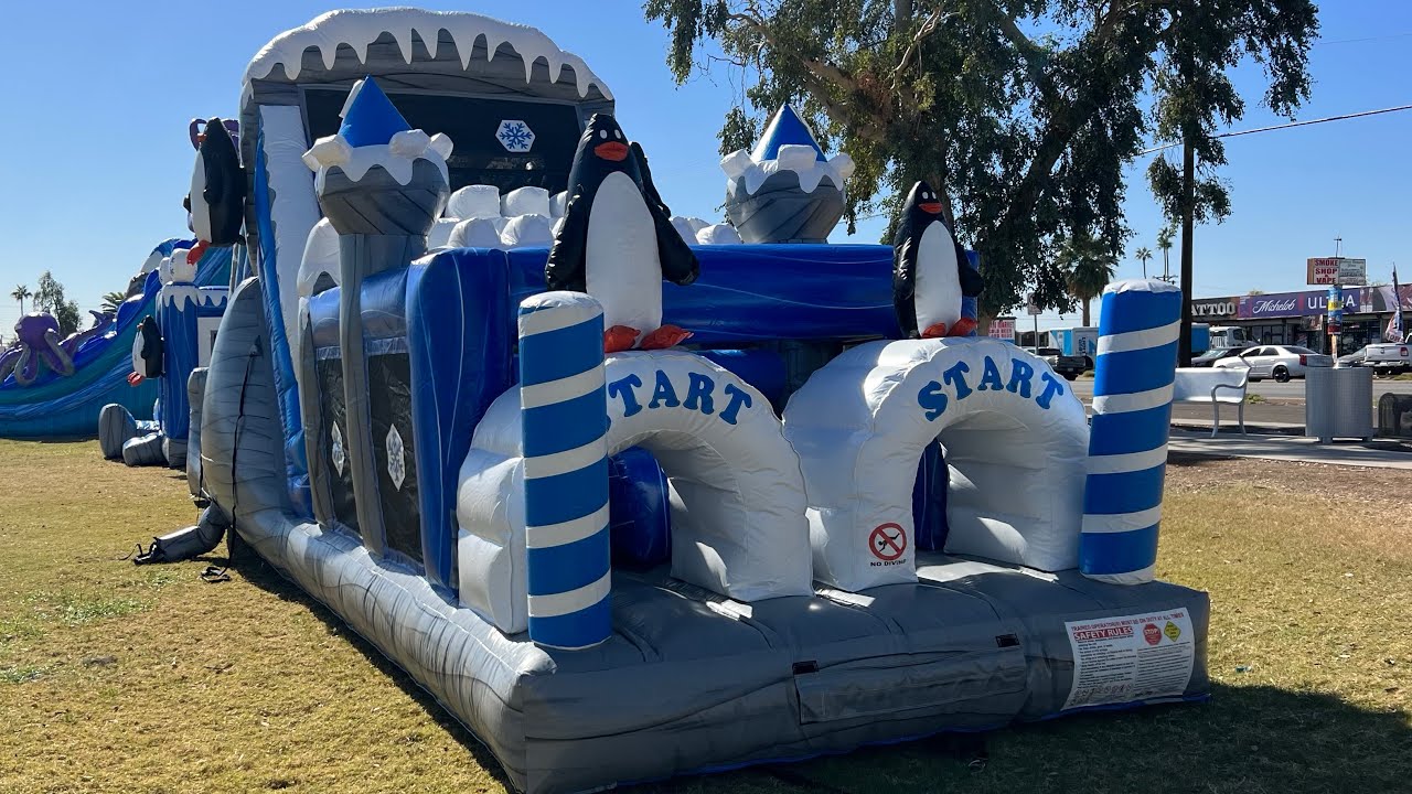 Emperor penguin obstacle course rental - YouTube