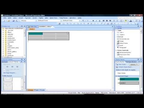 Creating Tables in Expression Web