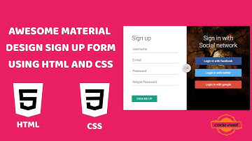 Awesome Material Design Signup Form using HTML and CSS (With Code).