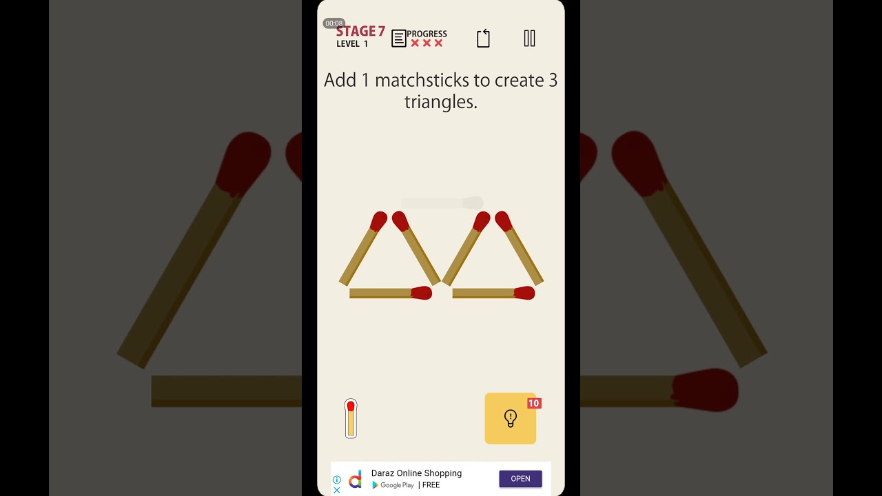 Matchsticks Brain Game Challenge stage 7 YouTube