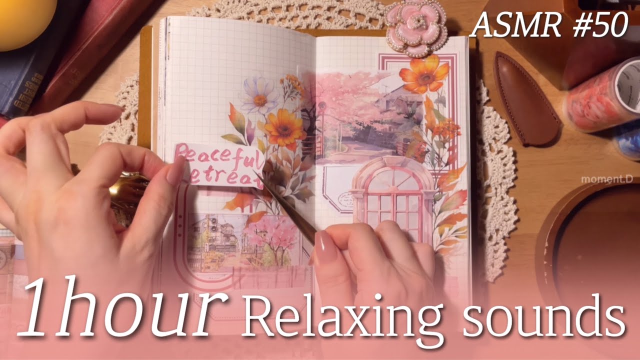 ASMR for sleep #50✨1 Hour Art Journaling Compilation✨꿀잠용 수면용 콜라주 모음 