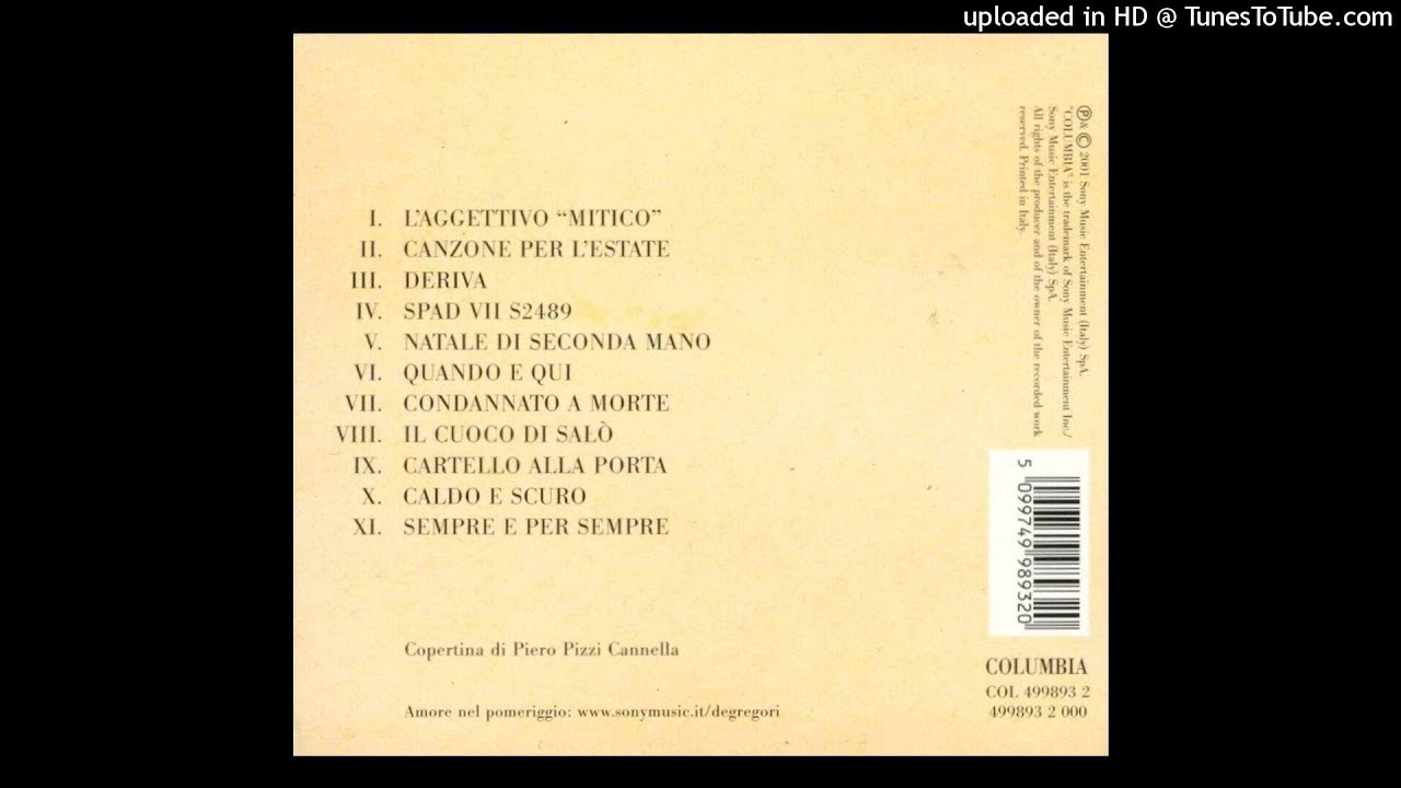 Testo Sempre E Per Sempre Significato Francesco De Gregori - Sempre E Per Sempre - YouTube