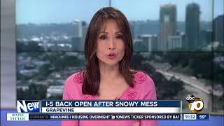 I-5 open after snowy mess