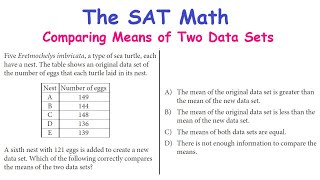 The Sat Math - A Problem On Comparing Means Of Two Data Sets