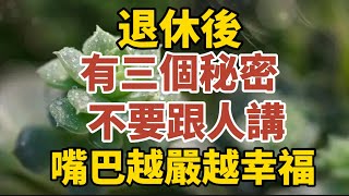 退休後有三個秘密不要跟人講嘴巴越嚴越幸福【中老年心語】#養老 #幸福#人生 #晚年幸福 #深夜#讀書 #養生 #佛 #為人處世#哲理