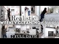 7 DAYS OF HOUSE CLEANING 🧹 | 2021 REALISTIC WEEKLY CLEANING ROUTINE | EXTREME CLEANING MOTIVATION