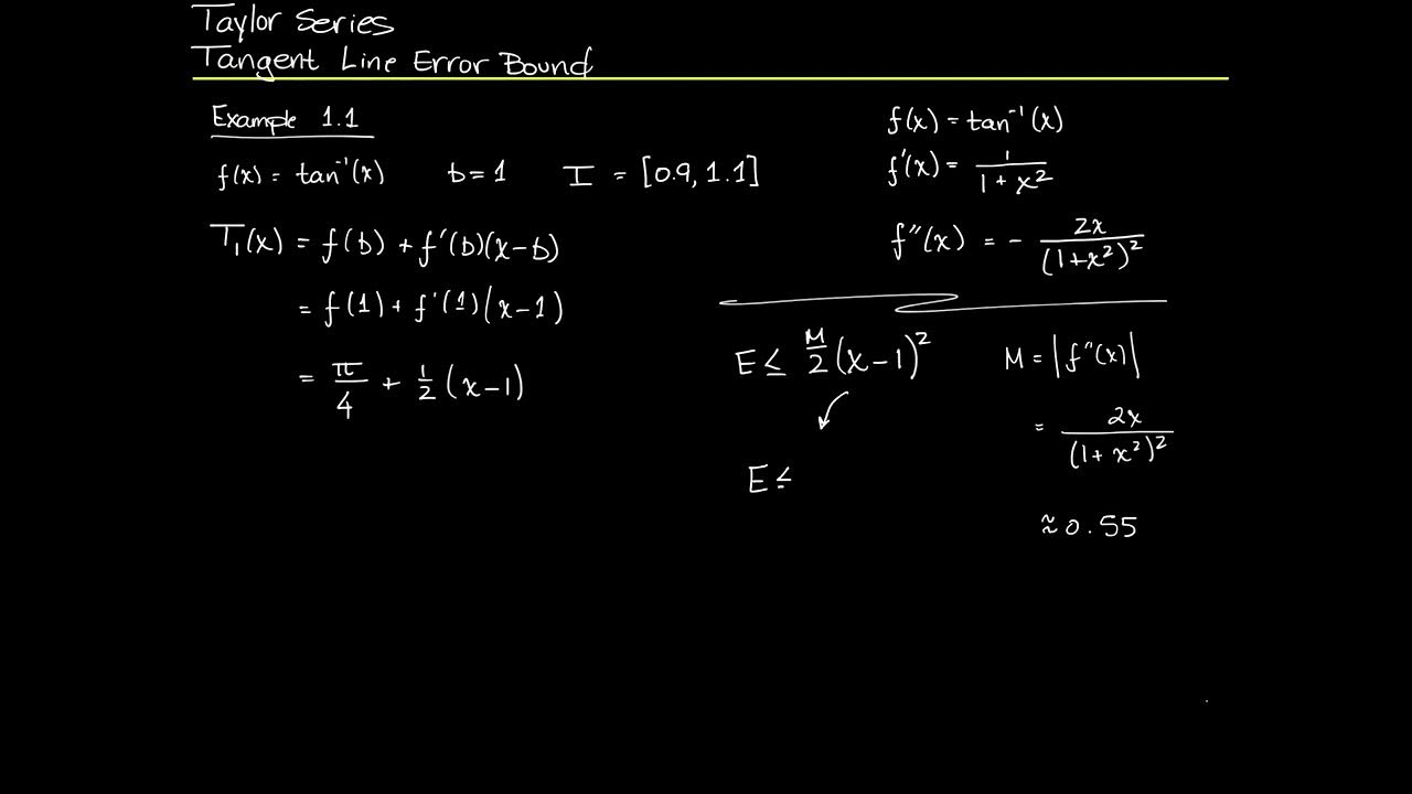 Taylor Series Tangent Line Error Bound (2 of 2) YouTube